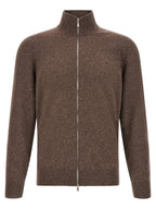 Brauner Kaschmir-Strickjacke