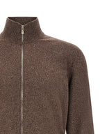 Brauner Kaschmir-Strickjacke