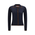 Blauer Seiden-Cardigan