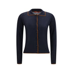 Blauer Seiden-Cardigan