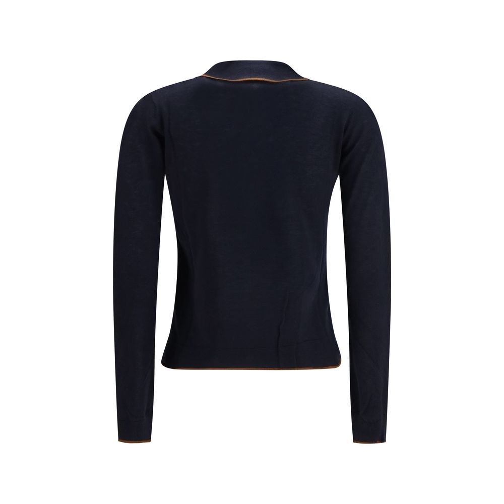 Blauer Seiden-Cardigan