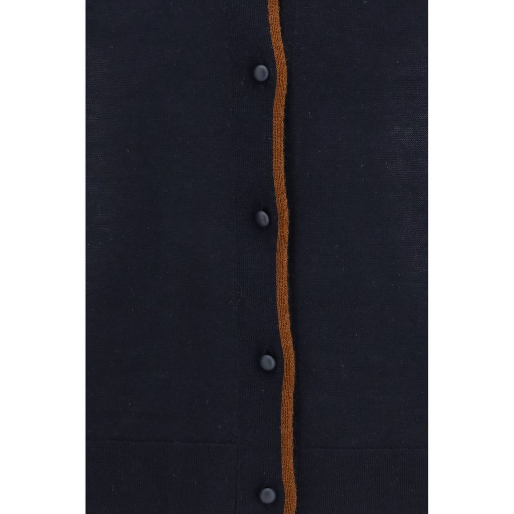 Blauer Seiden-Cardigan