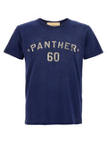 Blaues Baumwoll-Sportswear-T-Shirt