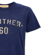 Blaues Baumwoll-Sportswear-T-Shirt