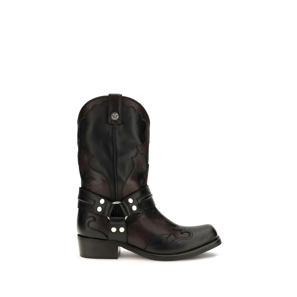 Schwarze Ankle Boots aus Kalbsleder Bos Taurus