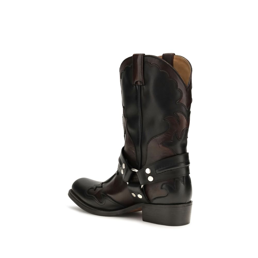 Schwarze Ankle Boots aus Kalbsleder Bos Taurus