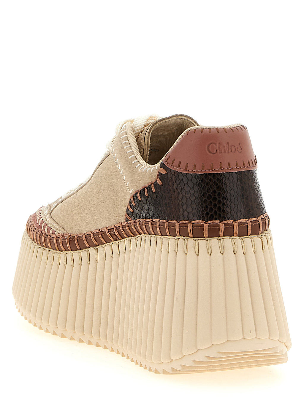 Beige Polyester Keilabsatz-Sandalen