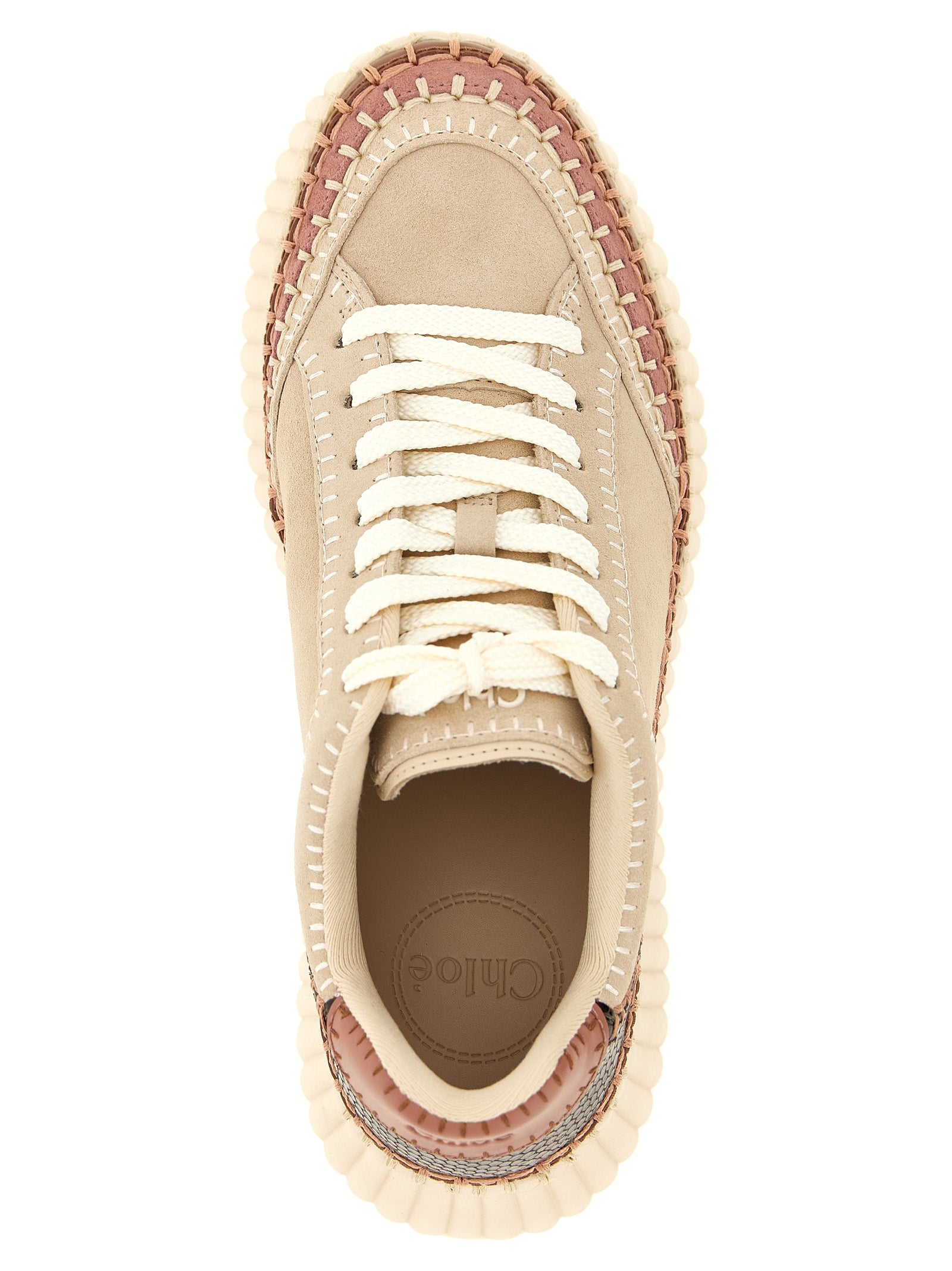 Beige Polyester Keilabsatz-Sandalen