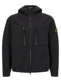 Schwarze Baumwoll-Shell-Jacke