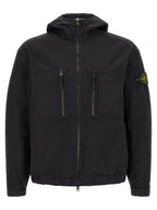 Schwarze Baumwoll-Shell-Jacke