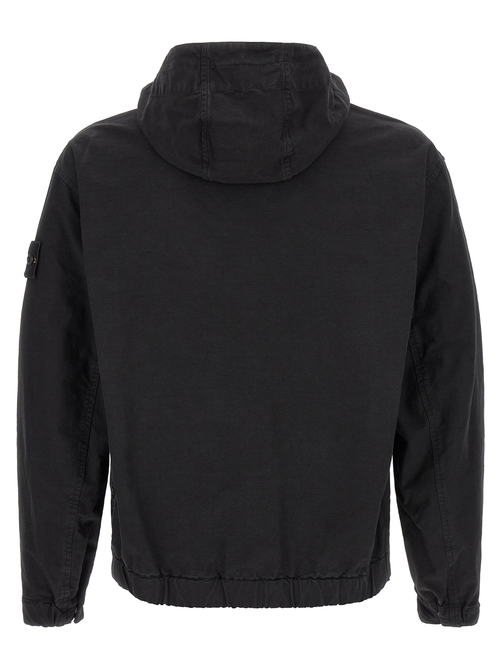 Schwarze Baumwoll-Shell-Jacke