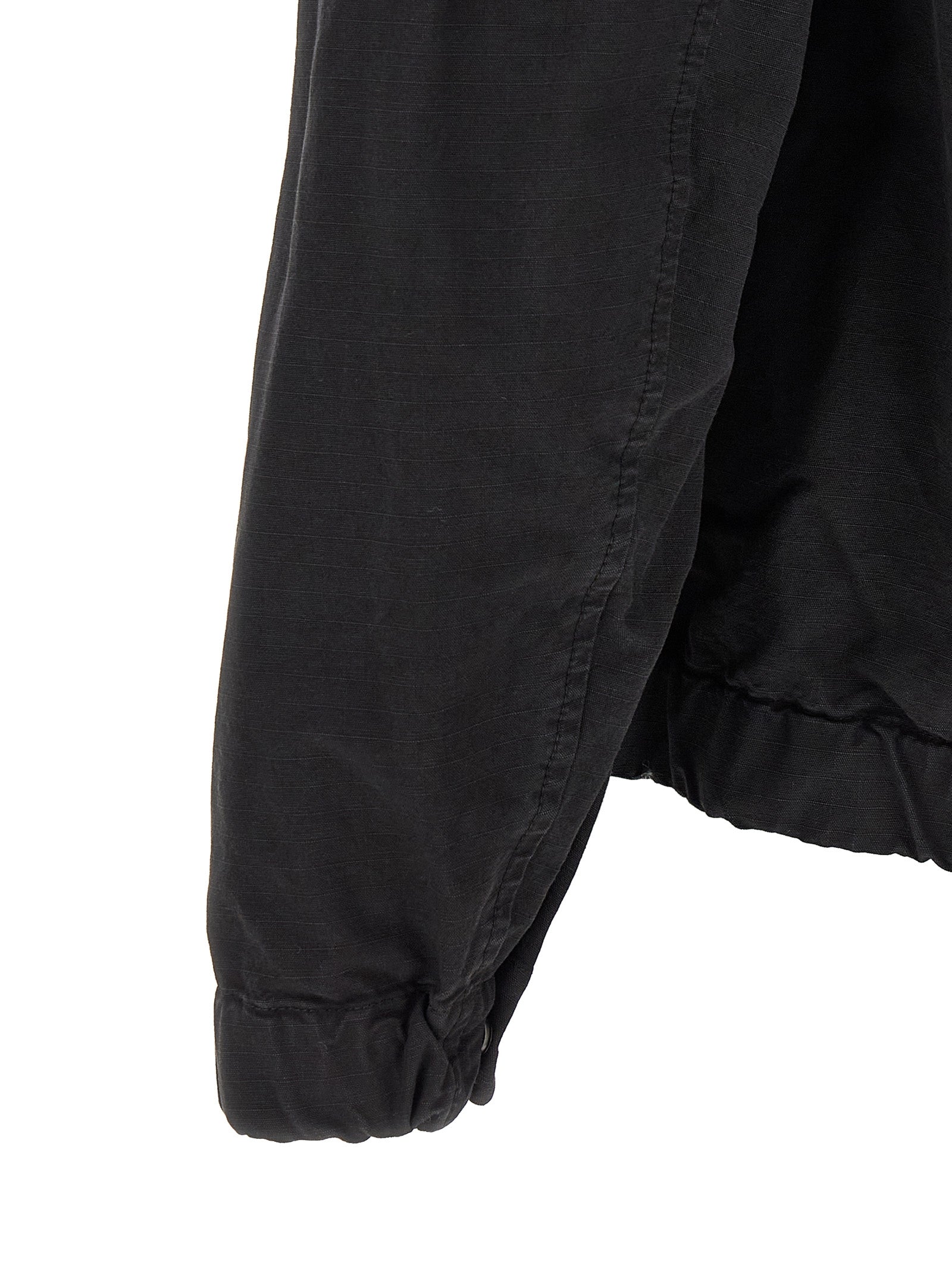 Schwarze Baumwoll-Shell-Jacke