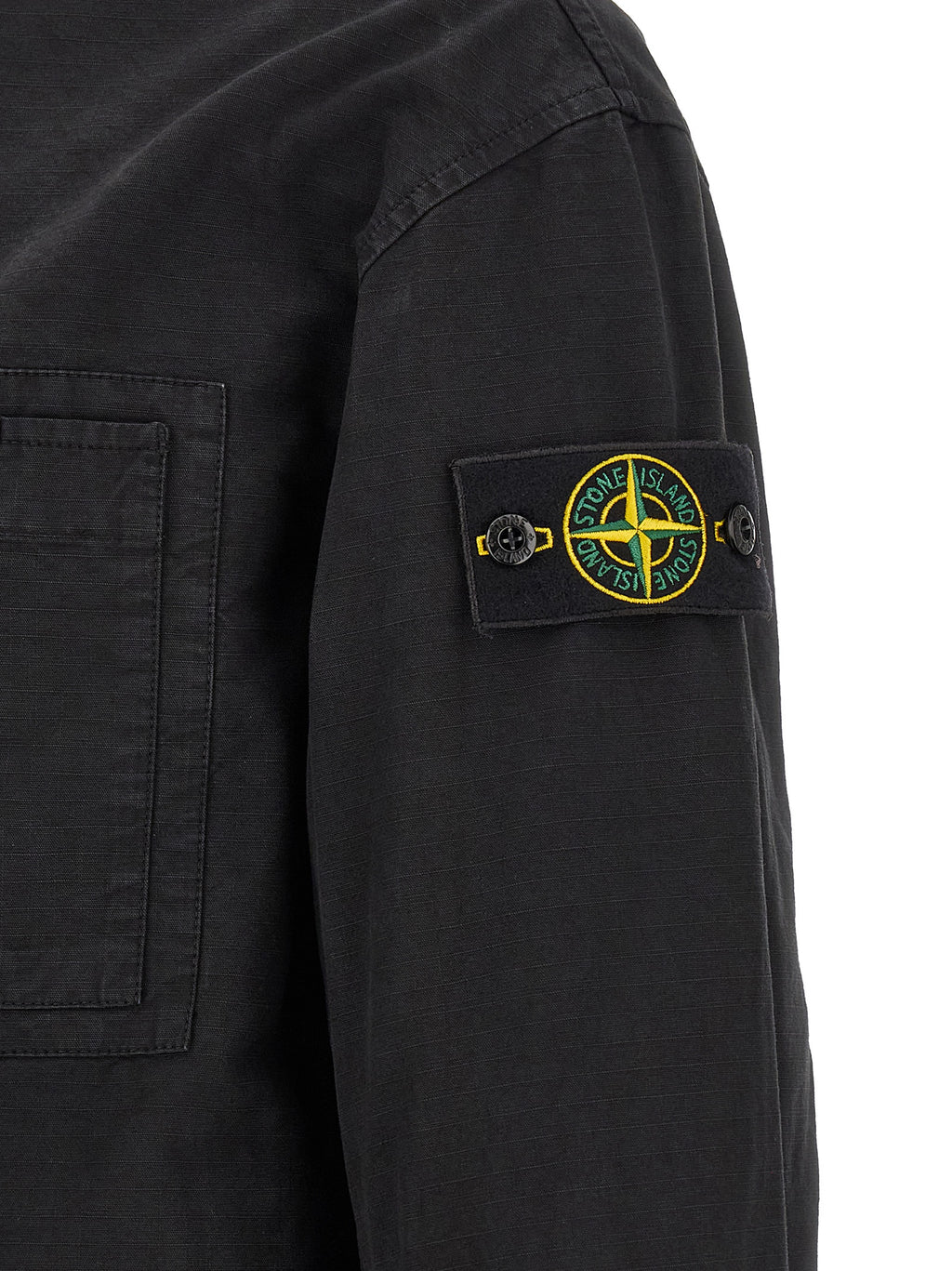 Schwarze Baumwoll-Shell-Jacke