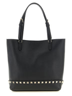 Schwarze Kalbsleder-Schultertasche