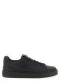 Schwarze Kalbsleder Low-Top-Sneaker
