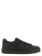 Schwarze Kalbsleder Low-Top-Sneaker