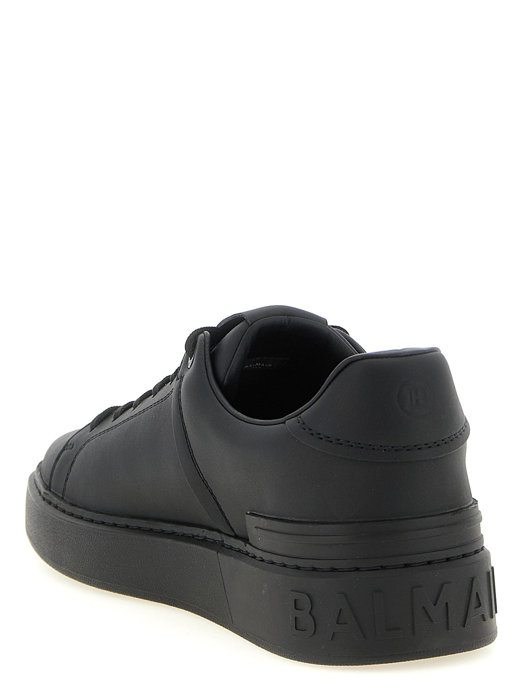 Schwarze Kalbsleder Low-Top-Sneaker
