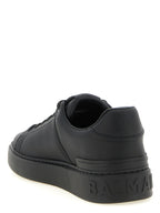 Schwarze Kalbsleder Low-Top-Sneaker