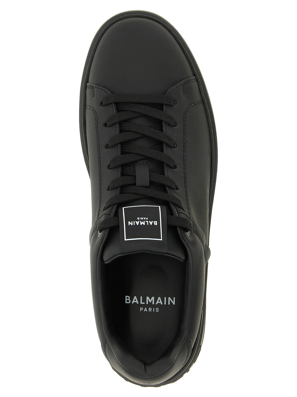 Schwarze Kalbsleder Low-Top-Sneaker