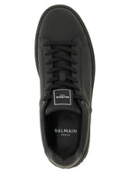 Schwarze Kalbsleder Low-Top-Sneaker