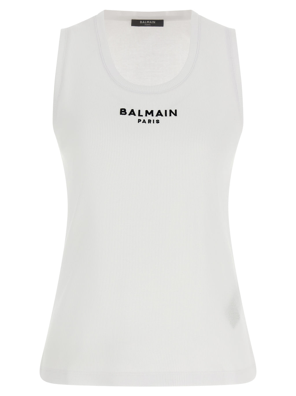 Weißes ärmelloses Baumwoll-T-Shirt