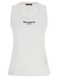 Weißes ärmelloses Baumwoll-T-Shirt