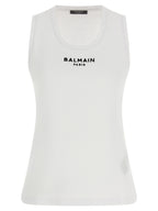Weißes ärmelloses Baumwoll-T-Shirt