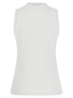 Weißes ärmelloses Baumwoll-T-Shirt