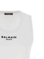 Weißes ärmelloses Baumwoll-T-Shirt