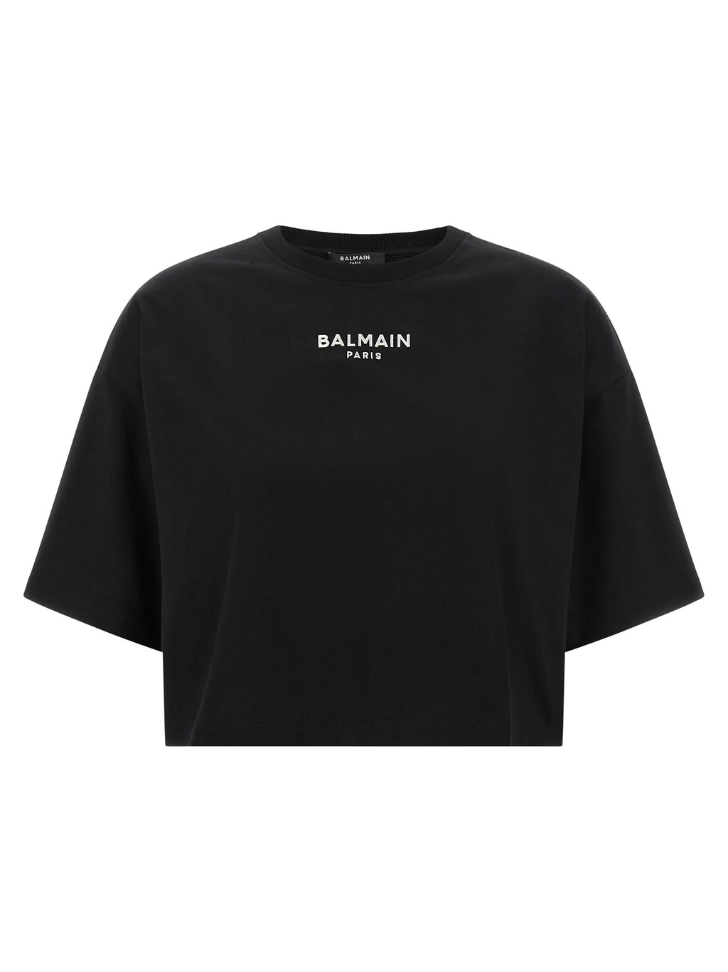 Schwarzes Baumwoll-T-Shirt