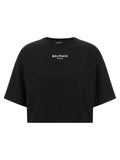 Schwarzes Baumwoll-T-Shirt