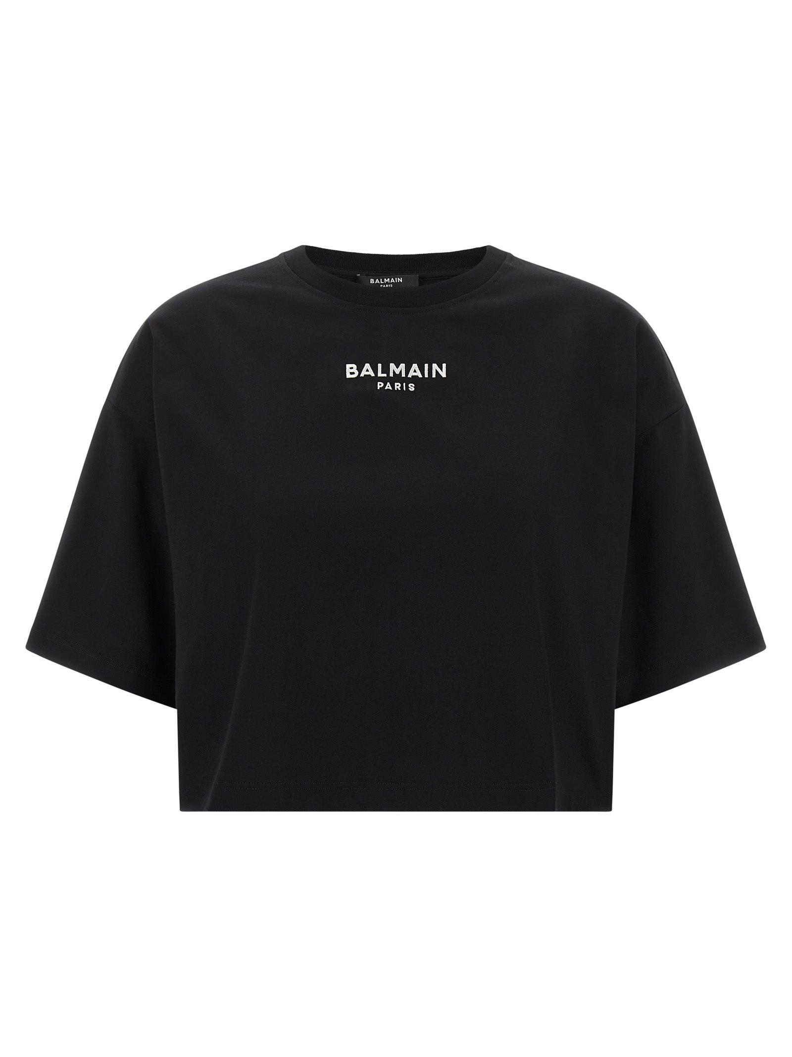 Schwarzes Baumwoll-T-Shirt