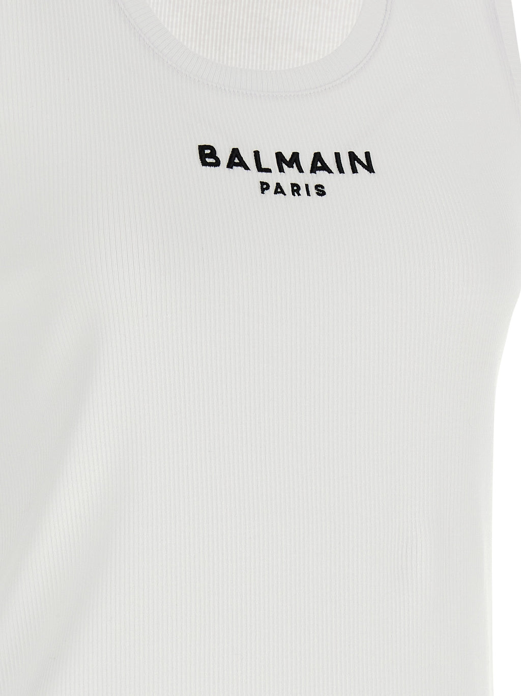 Weißes ärmelloses Baumwoll-T-Shirt