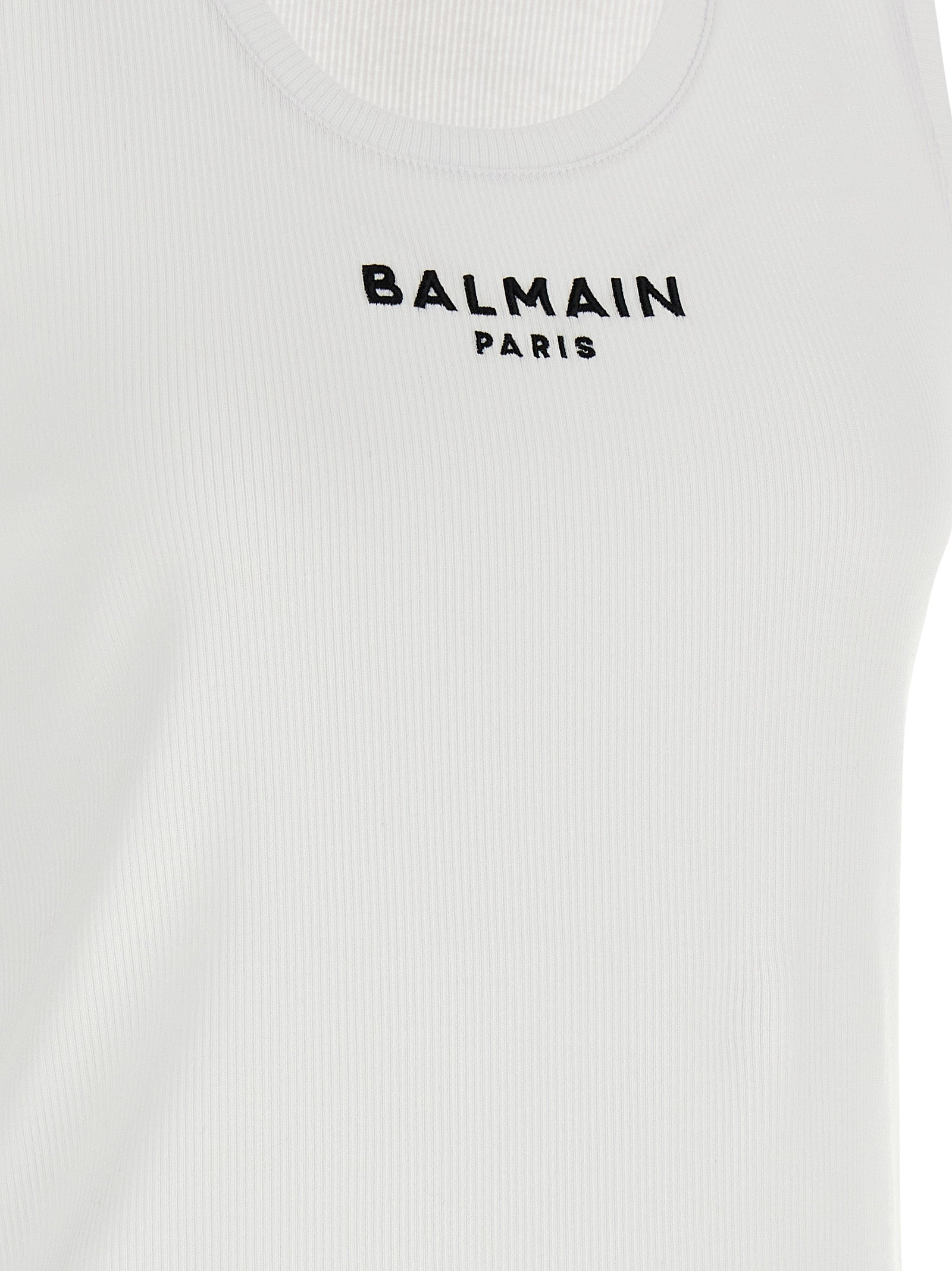 Weißes ärmelloses Baumwoll-T-Shirt