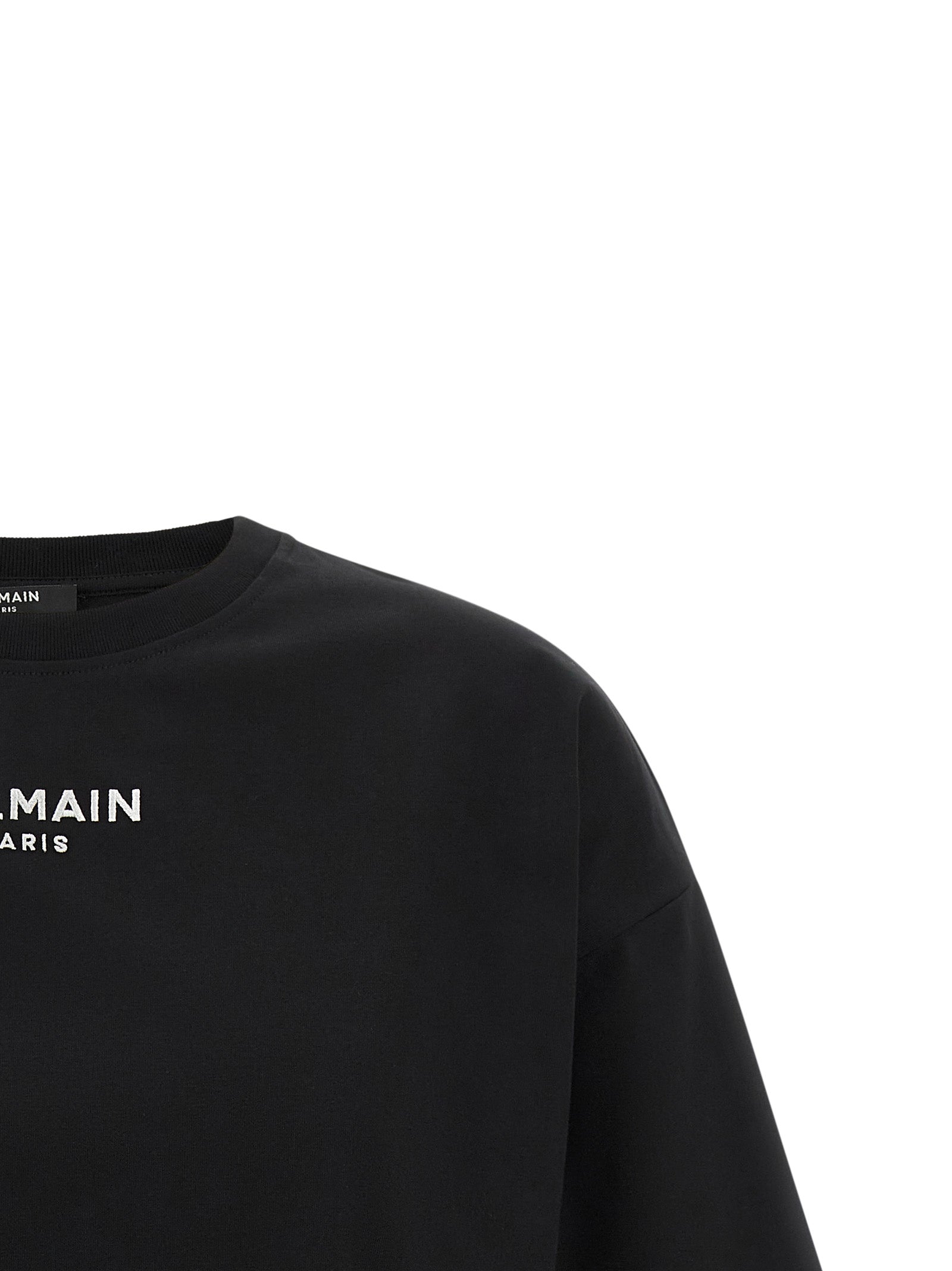 Schwarzes Baumwoll-T-Shirt