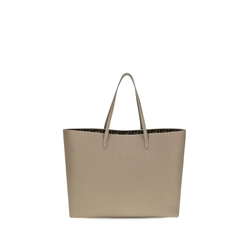 Beige Kalbsleder Bos Taurus Schultertasche Fendi
