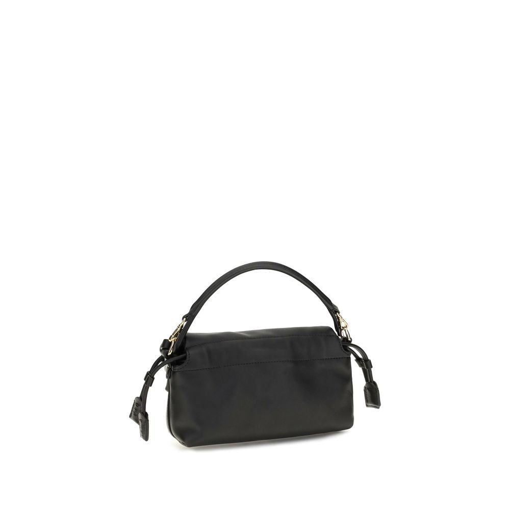Schwarze Lammleder Schultertasche Ovis Aries Aries