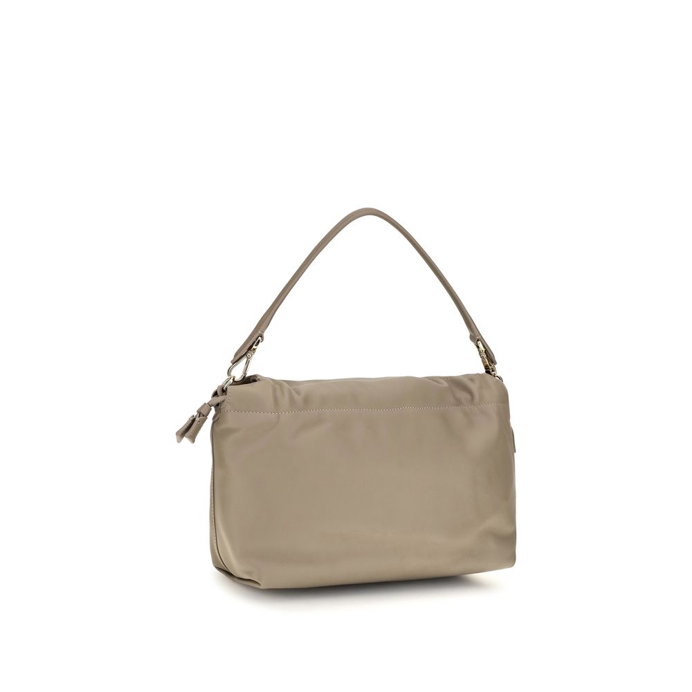 Beige Kalbsleder Bos Taurus Schultertasche