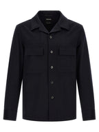 Blaue Wollbluse