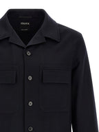 Blaue Wollbluse