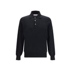 Schwarzes Langarm-T-Shirt aus Baumwolle