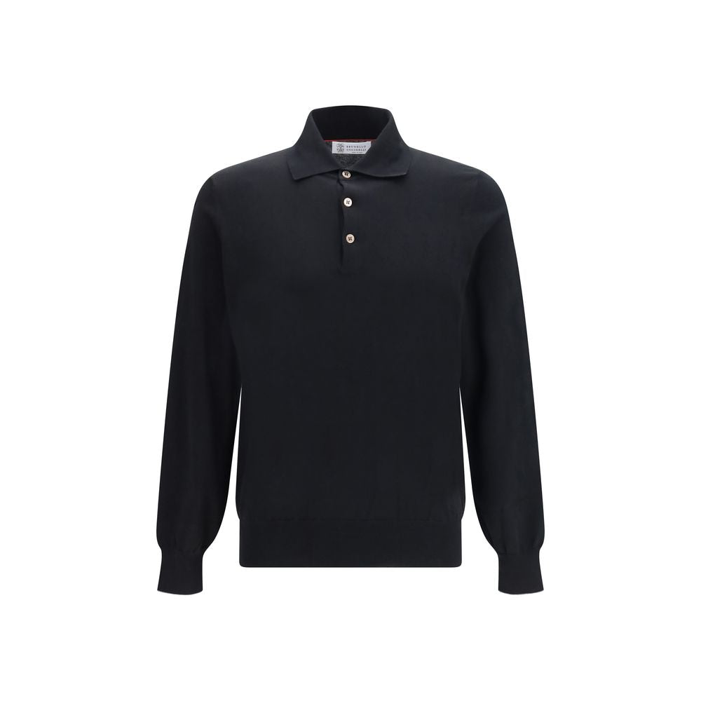 Schwarzes Langarm-T-Shirt aus Baumwolle