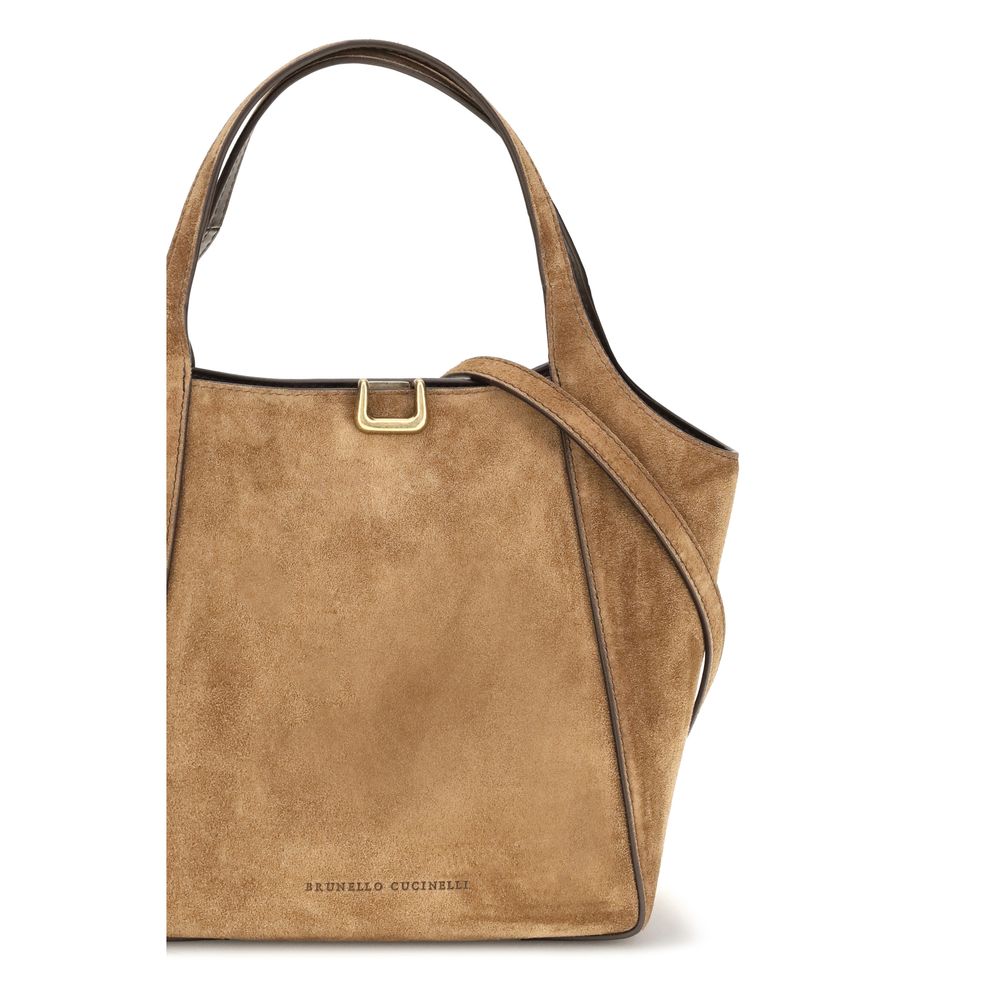 Beige Kalbsleder Bos Taurus Schultertasche