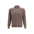 Brauner Kaschmir-Strickjacke