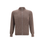 Brauner Kaschmir-Strickjacke