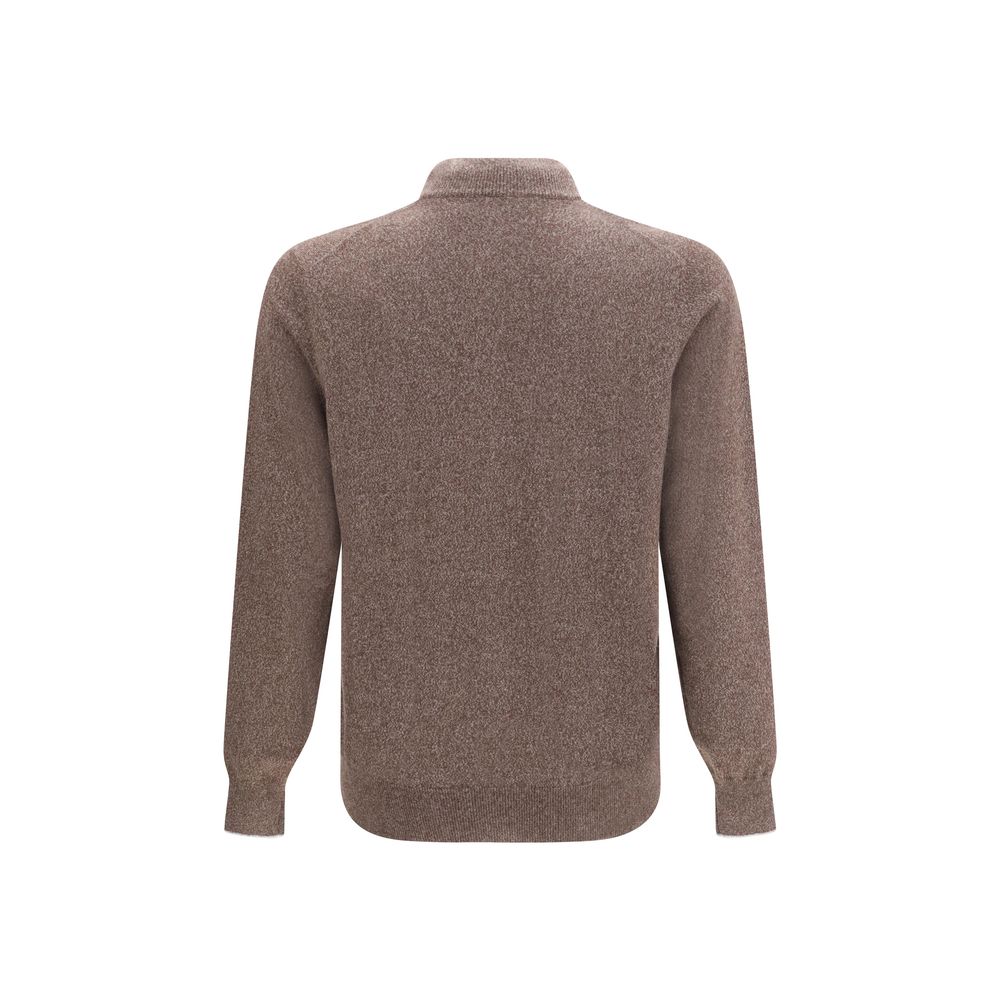 Brauner Kaschmir-Strickjacke