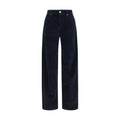 Blaue Baumwollhose