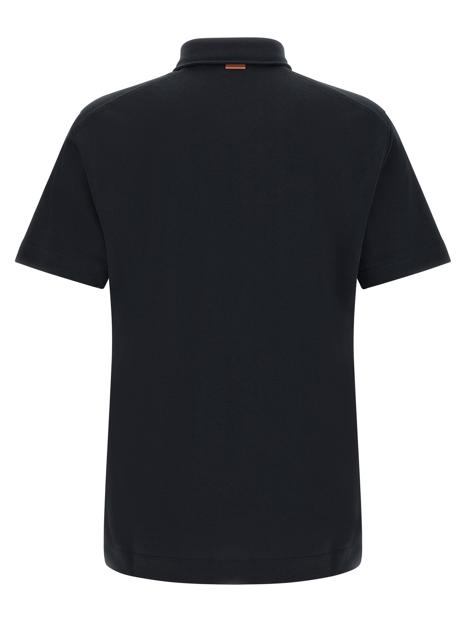 Blaues Baumwoll-Polohemd
