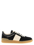 Mehrfarbige Kalbsleder-Sneaker mit niedrigem Schaft
