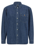 Blaue Baumwollbluse